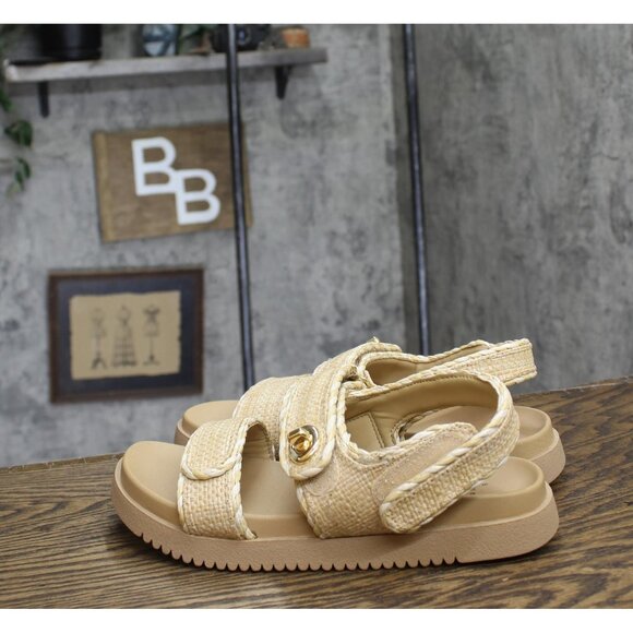 NWT A New Day Womens Tilly Raffia Platform Footbed Sandals 92611757 Tan Brown 8M - Picture 3 of 7